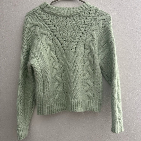 a new day Light Green Cable Knit Sweater - Picture 1 of 3